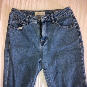 Medium wash mom jeans
